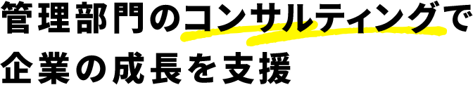 管理部門のコンサルティングで企業の成長を支援